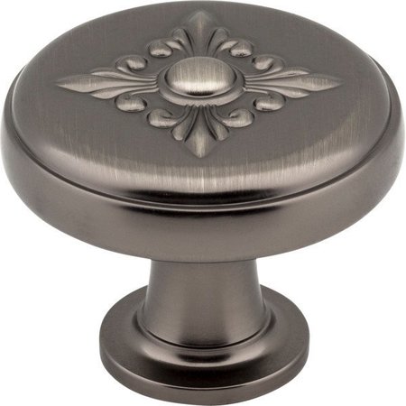 JEFFREY ALEXANDER 1-3/8" Diameter Brushed Pewter Baroque Lafayette Cabinet Knob 417BNBDL